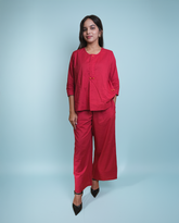 Flared SetStories Red Cotton Co-ord Set